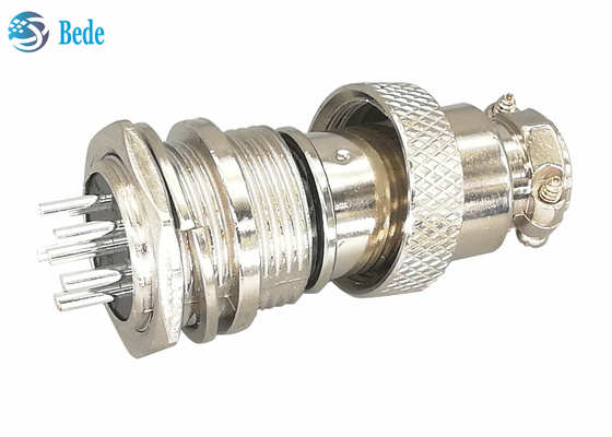 De mannelijke en Vrouwelijke Stop van Gx16 6 Pin Connector Straight Silver Plated