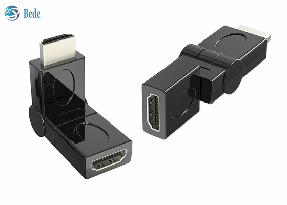 Goud Geplateerd HDMI-Mannetje aan Vrouwelijke Warteladapter 90 180 270 360 Draaibare Gr.