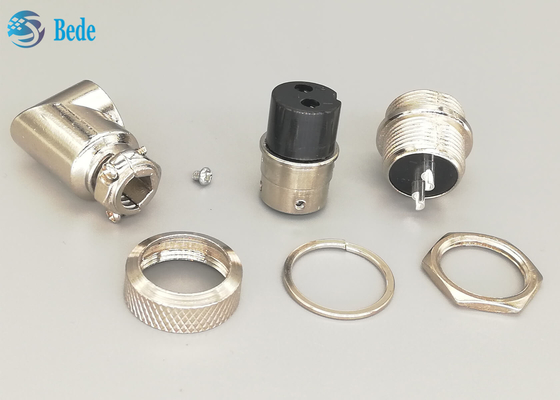 Mannelijke en Vrouwelijke GX16 2 Pin Aviation Connector Plug 90 Dehree-het Materiële Lassen van de Zinklegering