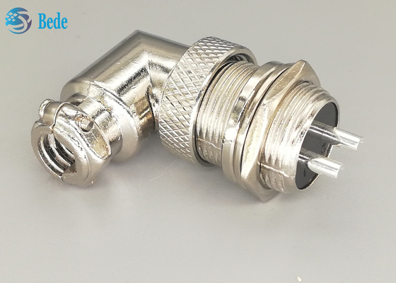 Mannelijke en Vrouwelijke GX16 2 Pin Aviation Connector Plug 90 Dehree-het Materiële Lassen van de Zinklegering