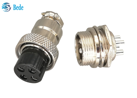 RoHSluchtvaart Rechte Gx16 4 de Zilveren Geplateerde Stop van Pin Connector Male And Female