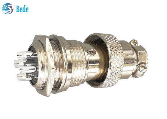RoHSluchtvaart Rechte Gx16 4 de Zilveren Geplateerde Stop van Pin Connector Male And Female