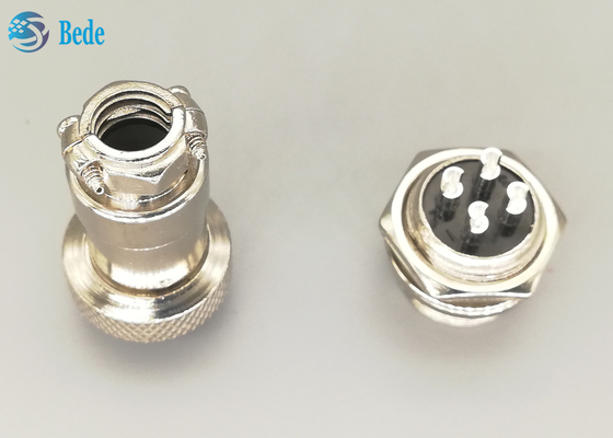 RoHSluchtvaart Rechte Gx16 4 de Zilveren Geplateerde Stop van Pin Connector Male And Female
