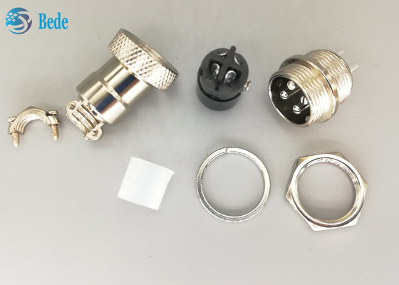 RoHSluchtvaart Rechte Gx16 4 de Zilveren Geplateerde Stop van Pin Connector Male And Female