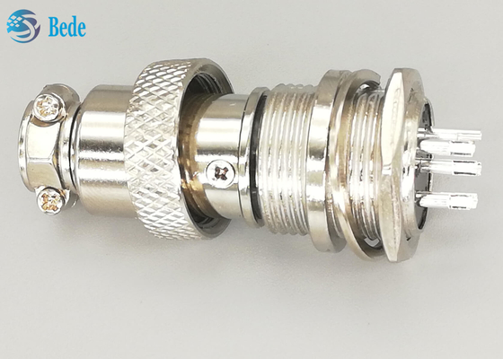 De mannelijke en Vrouwelijke Stop van Gx16 6 Pin Connector Straight Silver Plated