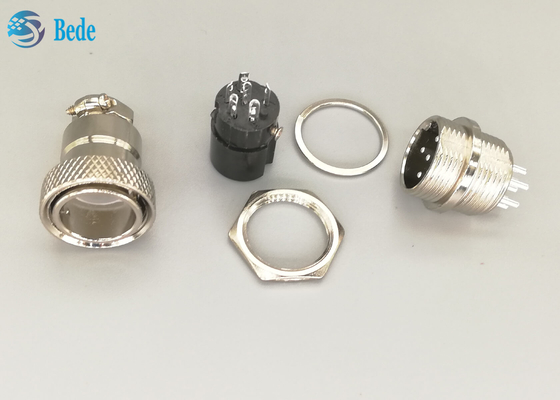 De mannelijke en Vrouwelijke Stop van Gx16 6 Pin Connector Straight Silver Plated