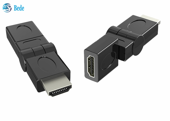 Goud Geplateerd HDMI-Mannetje aan Vrouwelijke Warteladapter 90 180 270 360 Draaibare Gr.