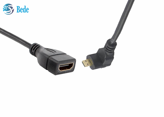 Hoekig Micro- HDMI Mannetje aan van de de Kabeladapter van HDMI Vrouwelijke Schakelaar 4 Richtingen omhoog-beneden-linker-Right+1pcs rechtstreeks