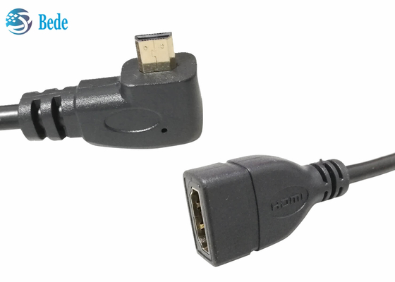 Hoekig Micro- HDMI Mannetje aan van de de Kabeladapter van HDMI Vrouwelijke Schakelaar 4 Richtingen omhoog-beneden-linker-Right+1pcs rechtstreeks