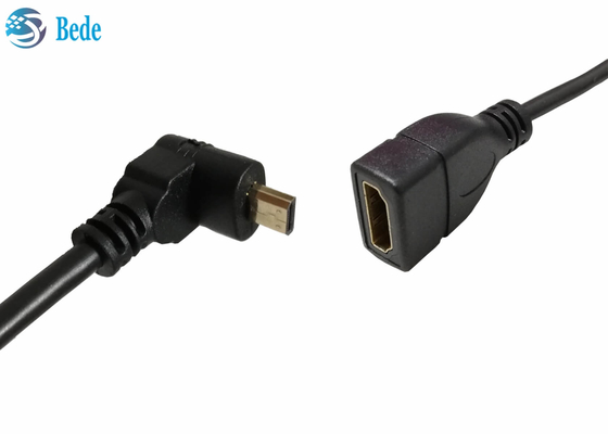 Hoekig Micro- HDMI Mannetje aan van de de Kabeladapter van HDMI Vrouwelijke Schakelaar 4 Richtingen omhoog-beneden-linker-Right+1pcs rechtstreeks