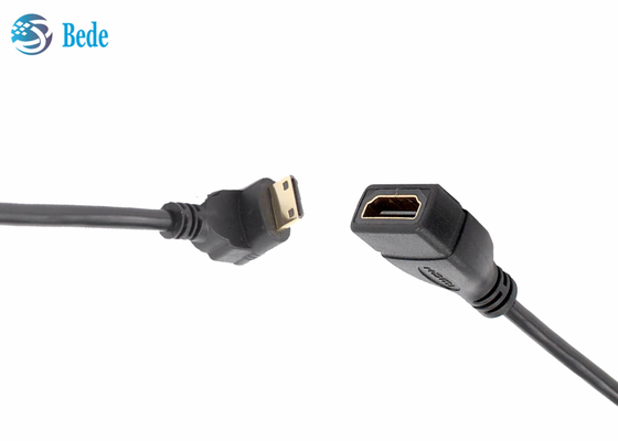 Hoekig Minihdmi-Mannetje aan van de de Kabeladapter van HDMI Vrouwelijke Schakelaar 4 Richtingen omhoog-beneden-linker-net
