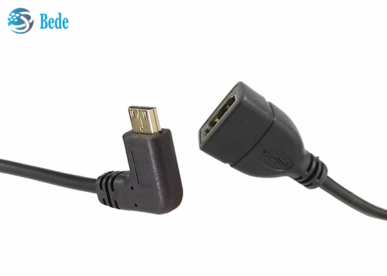 Hoekig Minihdmi-Mannetje aan van de de Kabeladapter van HDMI Vrouwelijke Schakelaar 4 Richtingen omhoog-beneden-linker-net