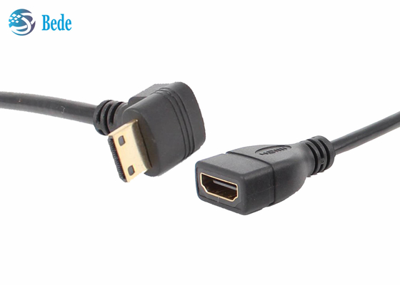 Hoekig Minihdmi-Mannetje aan van de de Kabeladapter van HDMI Vrouwelijke Schakelaar 4 Richtingen omhoog-beneden-linker-net