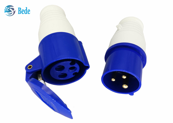 Enige Fase Industriële Stop en Koppelingstype van de Contactdoosp+n+e Blauw Kleur 220-250V 16A