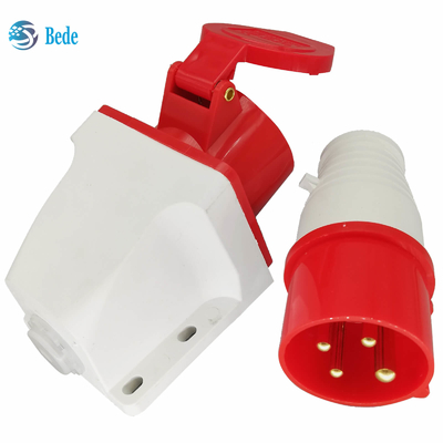 Man Vrouw Stopcontact 4 Pins 3P+E 380~415V 16Amp Wandmontage Type IP44