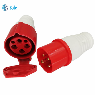 AC 380-415V 16A Industrieel Waterdicht 4Pin 3 de Fase3p+e Rood van de Machtsschakelaar IP44