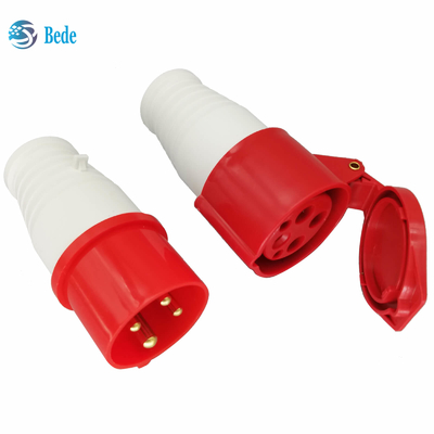 AC 380-415V 16A Industrieel Waterdicht 4Pin 3 de Fase3p+e Rood van de Machtsschakelaar IP44