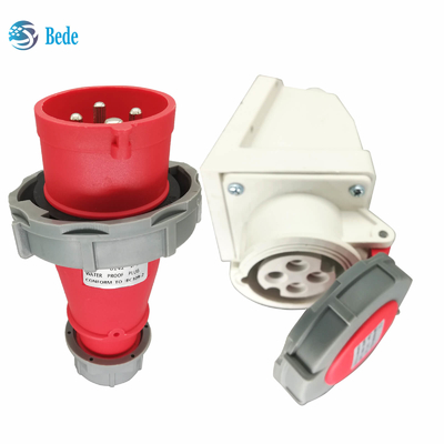 4 pinnen IP67 industriële elektrische stopcontact met 16A / 380~415V