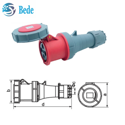 Duurzame hoge stroom 63A / 125 Amp industriële stekker en stopcontact 3P + E IP67