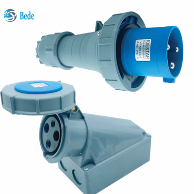 IP67 Industrial Plug Socket 3Pins Ontworpen voor 220~250V 63A / 125A Muurtype