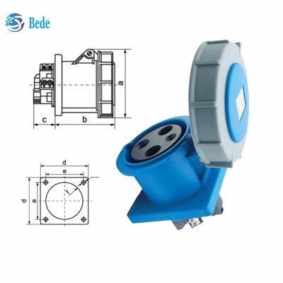 Stroom 63A 125A Montage van industriële stopcontactpaneel Type 3 Pins ((2P+E) IP67 220~250V