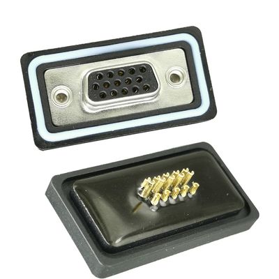 D Subconnectoren voor extreme temperaturen Messing Tin Goud geplatte Pins IP68 Waterdicht -55°C tot 125°C