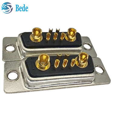 Hoogstroomplanning D-Sub Connector DB 7W2 Vrouwelijke connector met soldeerkop terminatie-stijl en 500 paringscycli