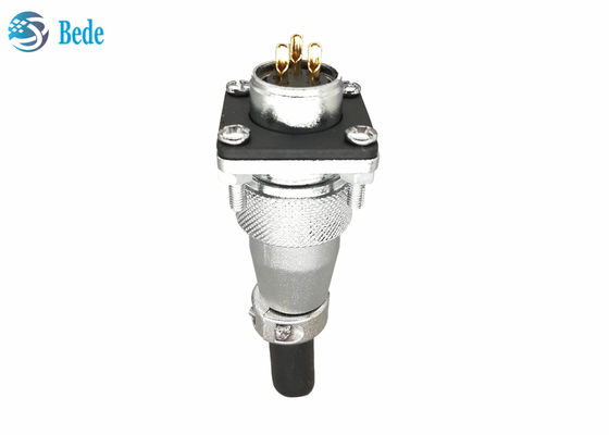 Vierkante flense en stofdek WS20 cirkelvormige connectoren met 2 3 4 pin 500V 25A